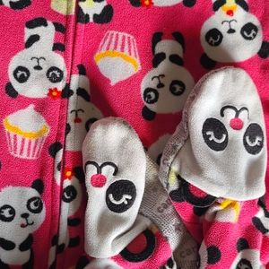 PAJAMAS 3T ZIPUP Panda footsie one piece PINK